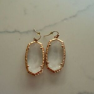 Kendra Scott Ella Rose Gold Clear Drop Earrings